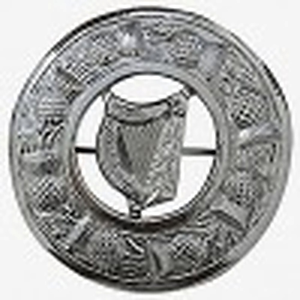Irish harp kilt brooch