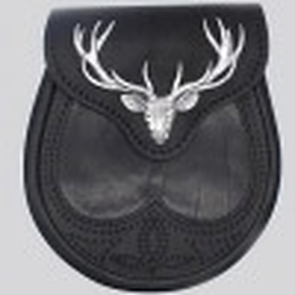 Black Stag Head Leather