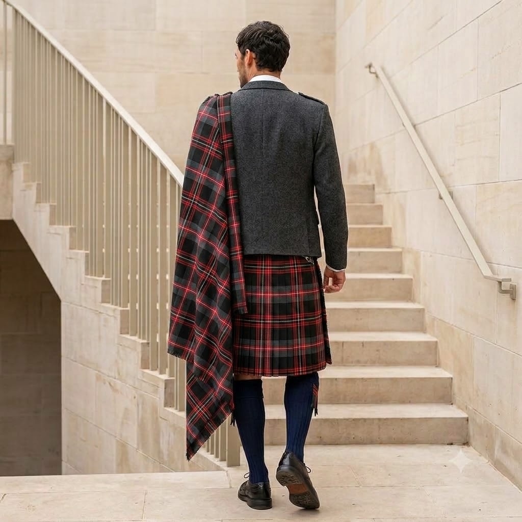 Complete Scottish Kilt Outfit Back View