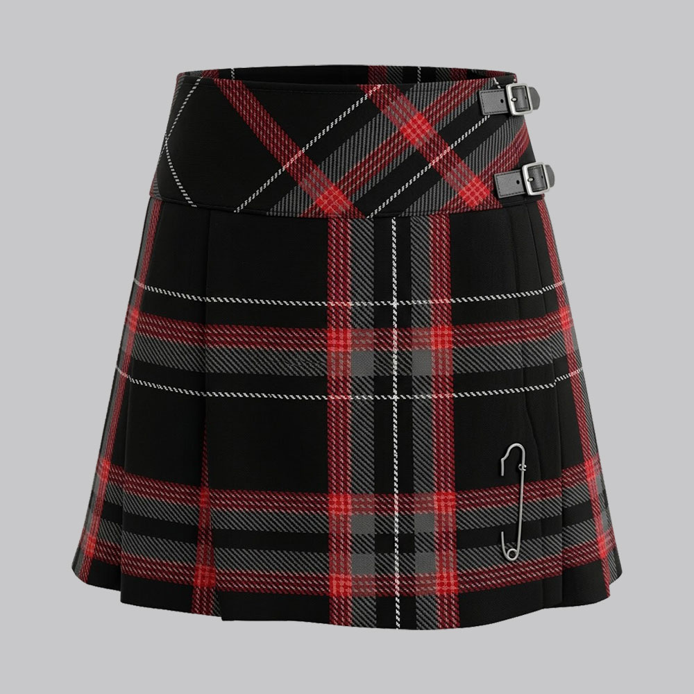 witches of scotland tartan womens skirt with cross tartan belt witches of scotland tartan womens skirt with cross tartan belt
